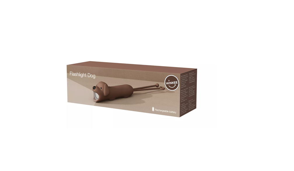 WINKEE - LAMPE TORCHE EN CHIEN MARRON