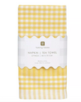 TALKING TABLES - Serviettes ou torchons vichy jaune vendu par 2
