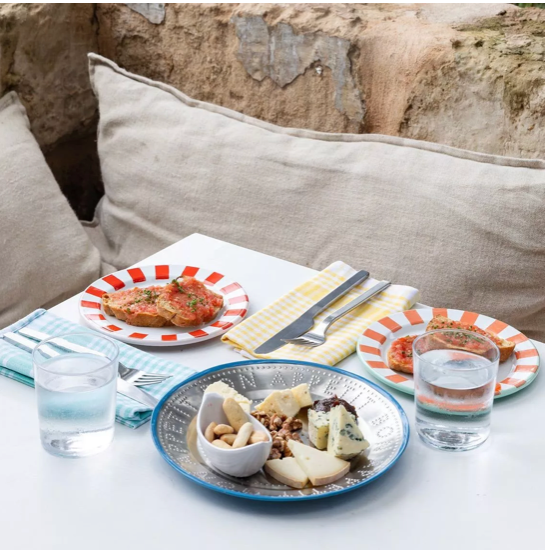 TALKING TABLES - Serviettes ou torchons vichy jaune vendu par 2