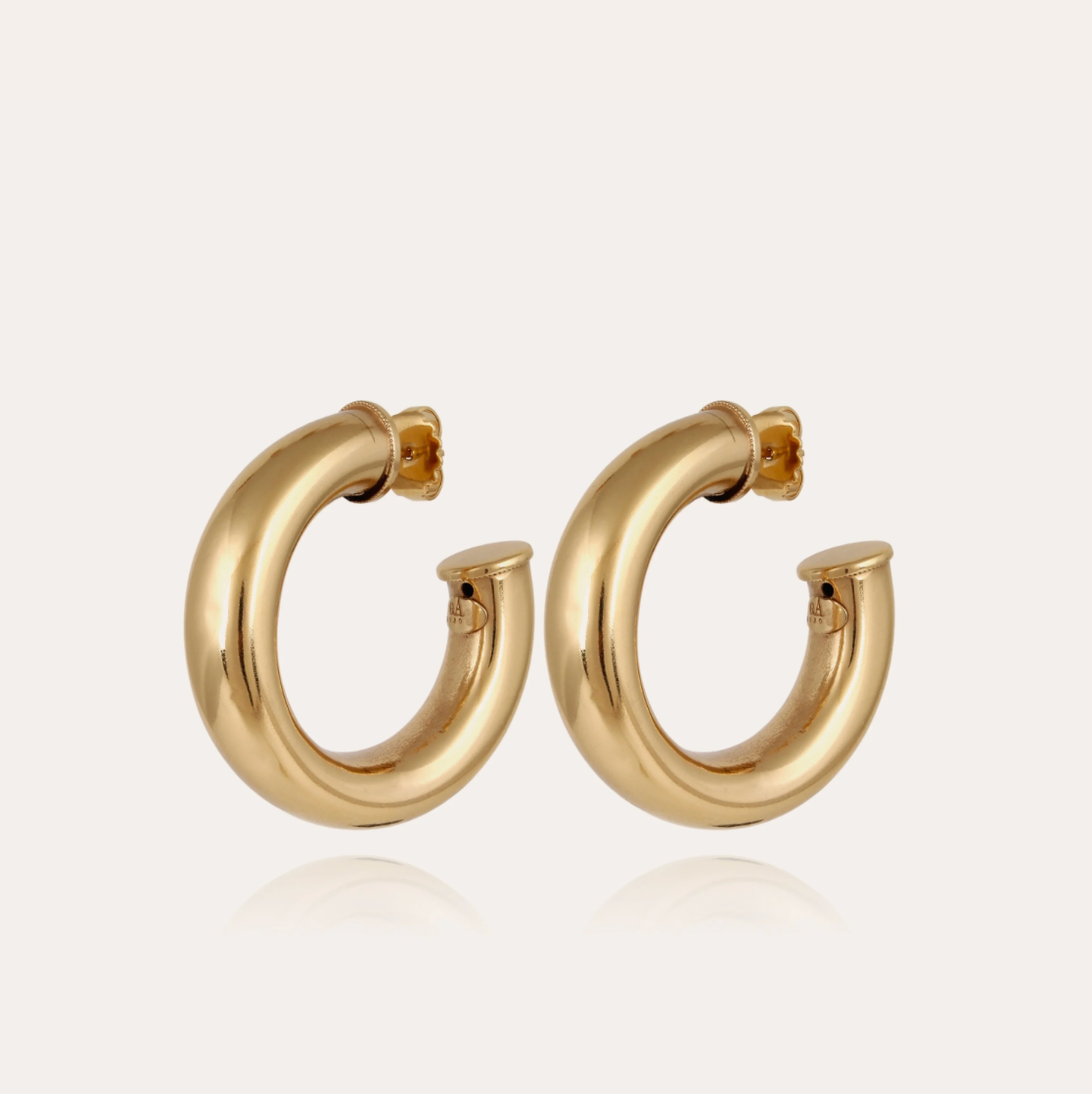 GAS BIJOUX - Boucles d'oreilles créoles TURNER dorées métal à l'or fin