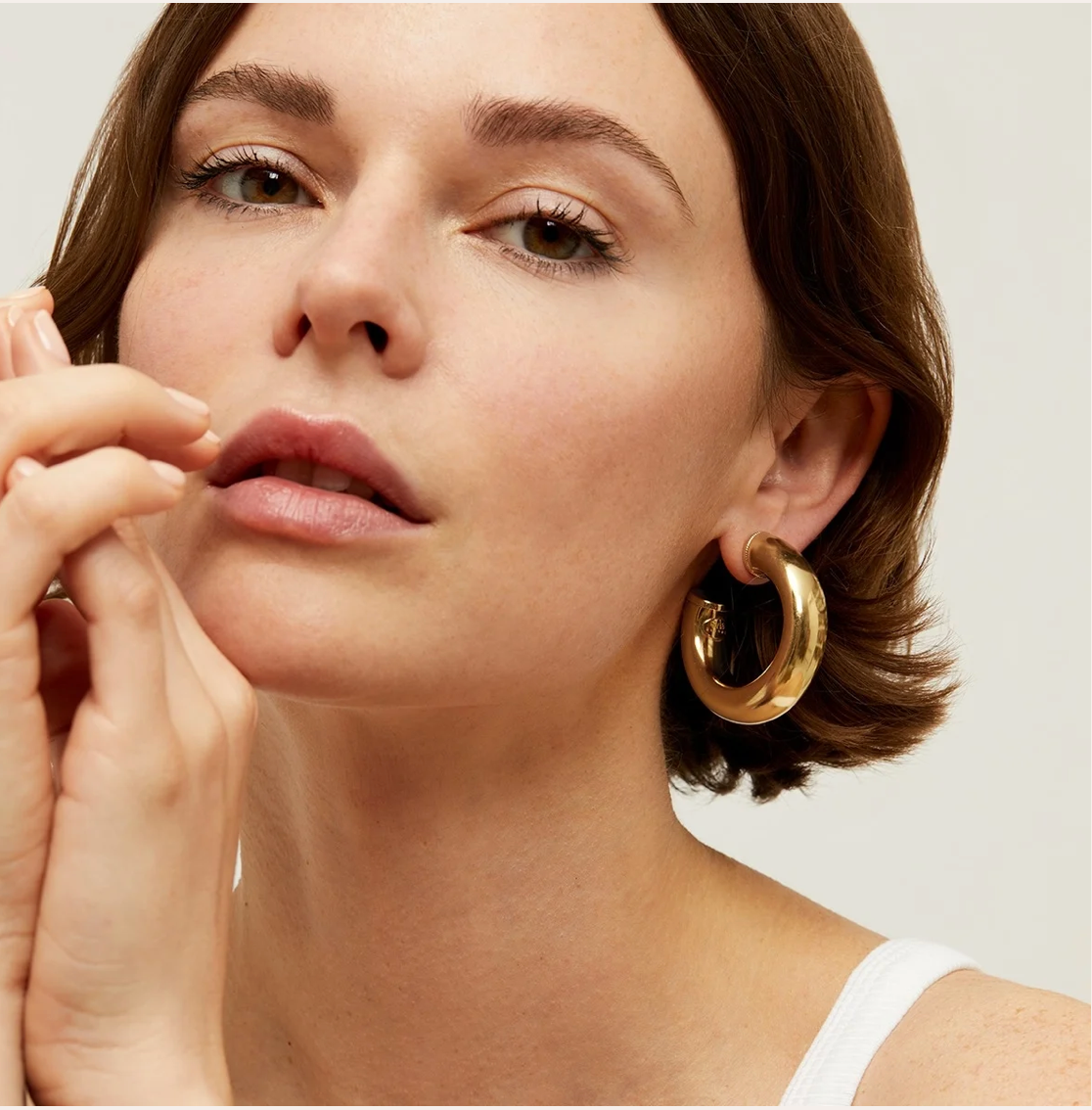 GAS BIJOUX - Boucles d'oreilles créoles TURNER dorées métal à l'or fin