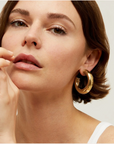 GAS BIJOUX - Boucles d'oreilles créoles TURNER dorées métal à l'or fin