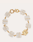 GAS BIJOUX - Collier RAINBOW square doré à l'or fin et cristal de roche