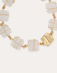 GAS BIJOUX - Collier RAINBOW square doré à l'or fin et cristal de roche