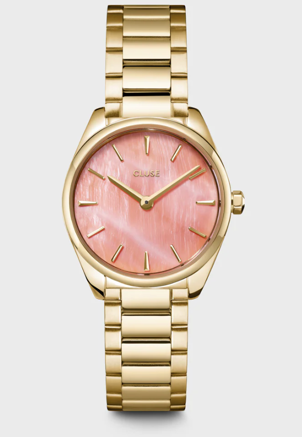CLUSE - Féroce Mini Watch Steel, Apricot Pearl, Gold Colour