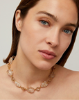 GAS BIJOUX - Collier RAINBOW doré à l'or din - Cristal de Roche