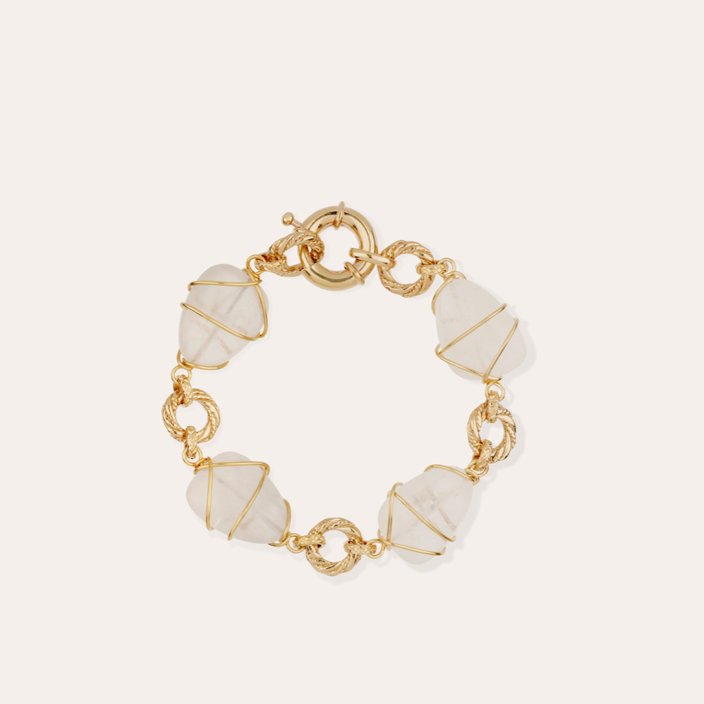 GAS BIJOUX - Bracelet RAINBOW doré à l'or fin - Cristal de Roche