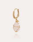 GAS BIJOUX - Boucles d'oreilles TAO RAINBOW dorées à l'or fin - Cristal de roche