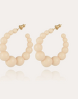 GAS BIJOUX - Boucles d'oreilles créoles ANDY petit modèle acétate ivoire dorées à l'or fin - Best Seller