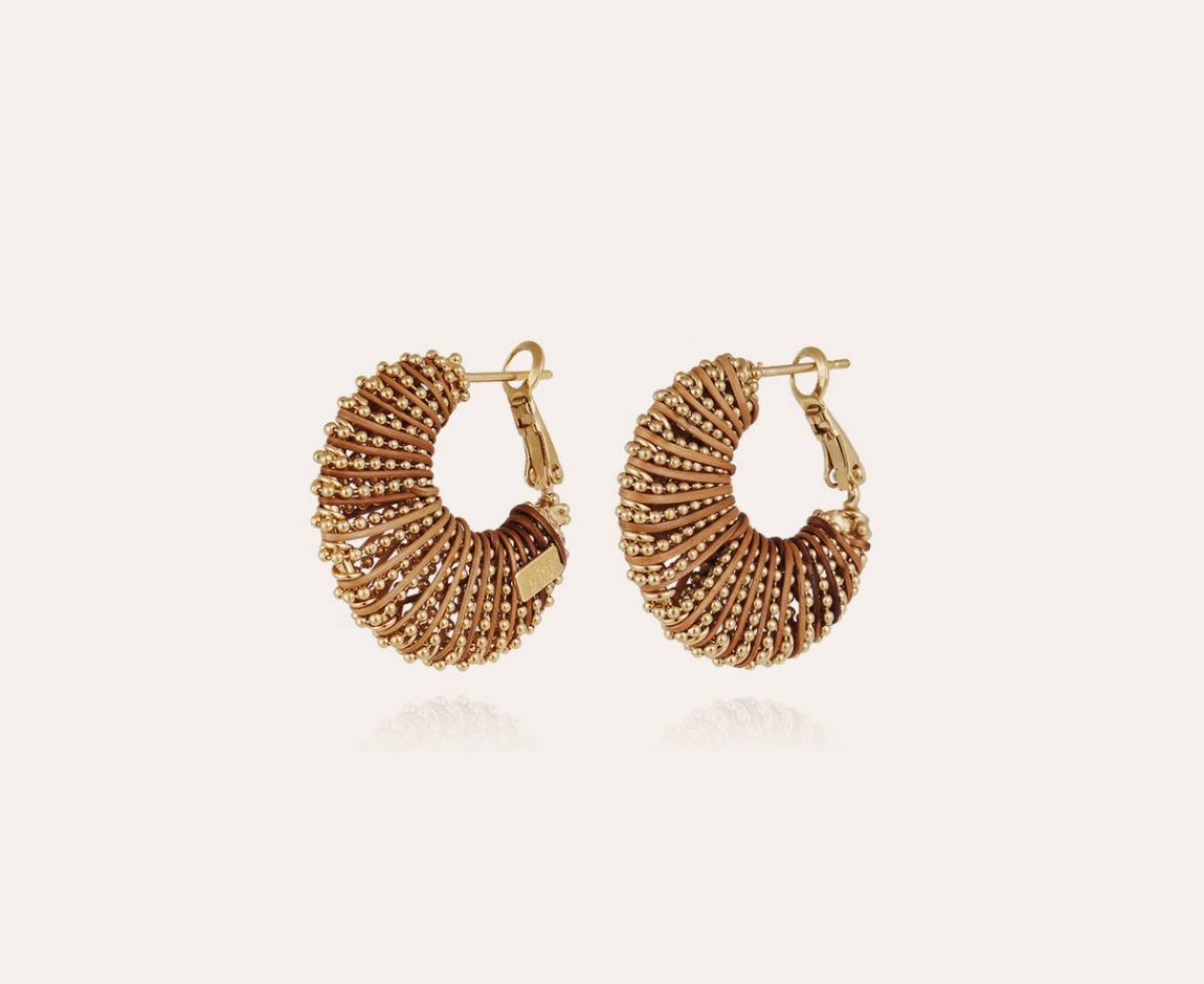 GAS BIJOUX - Boucles d'oreilles IZZIA petit modèle dorées à l'or fin - Osier - Best Seller