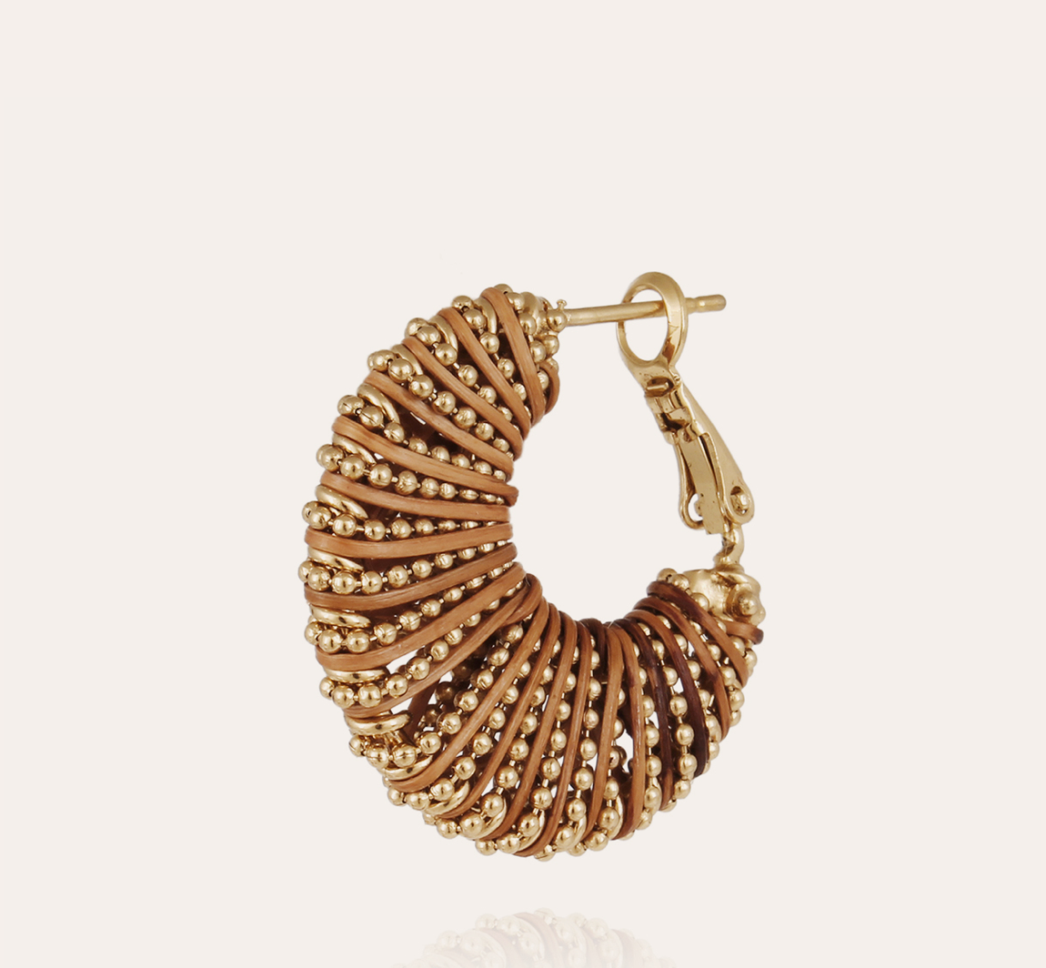 GAS BIJOUX - Boucles d'oreilles IZZIA petit modèle dorées à l'or fin - Osier - Best Seller
