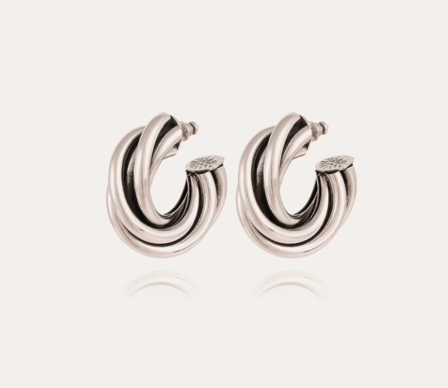 GAS BIJOUX - Boucles d'oreilles créoles Atik argentées