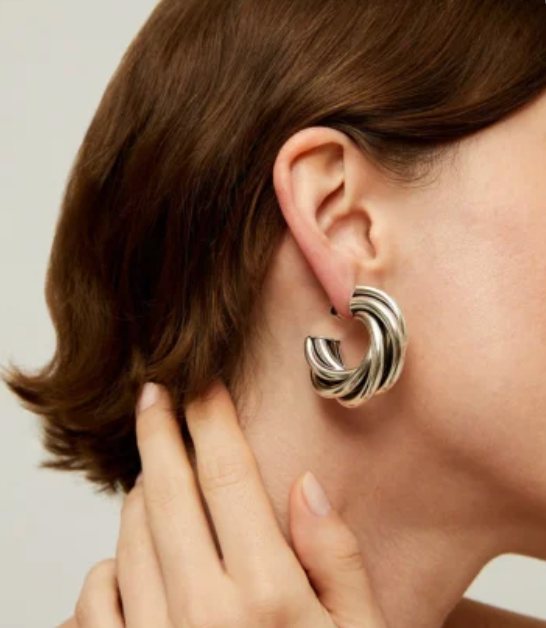 GAS BIJOUX - Boucles d'oreilles créoles Atik argentées