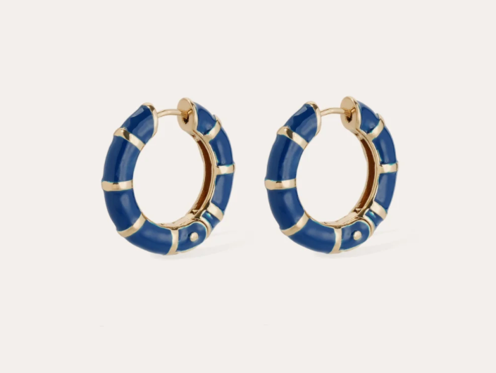 GAS BIJOUX - Bambou Mini Email dorées - Bleu