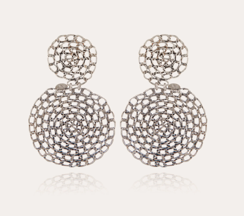 GAS BIJOUX - Boucles d'oreilles Onde Gourmette argentées CLIP
