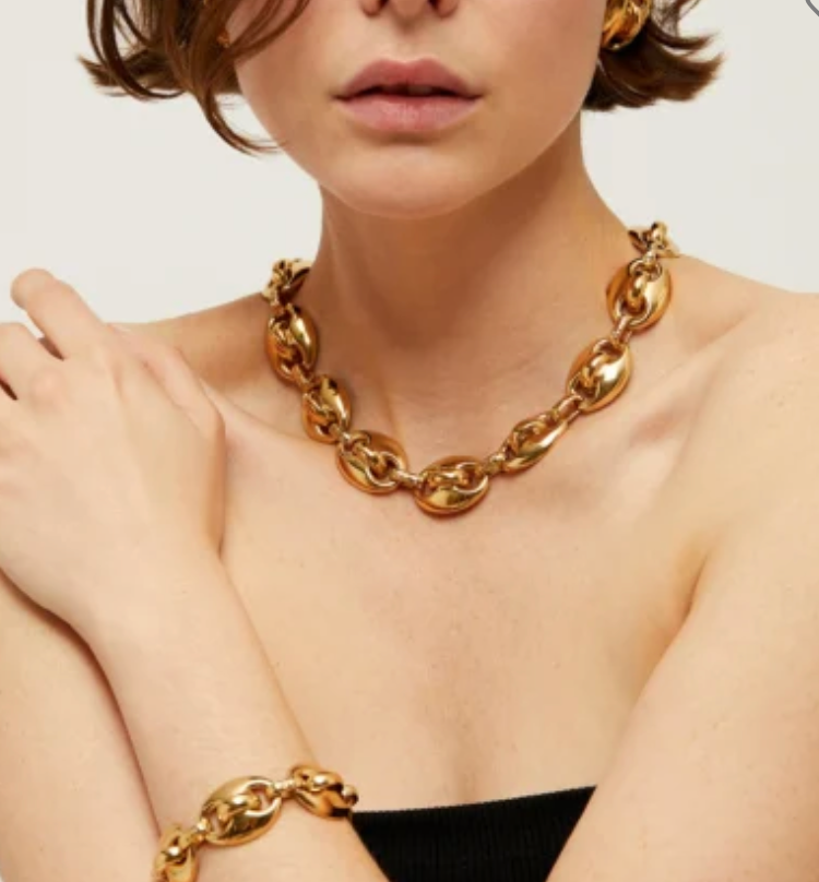GAS BIJOUX - Collier COPHEA mini doré martelé métal doré à l'or fin. Pièce RARE
