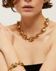 GAS BIJOUX - Collier COPHEA mini doré martelé métal doré à l'or fin. Pièce RARE