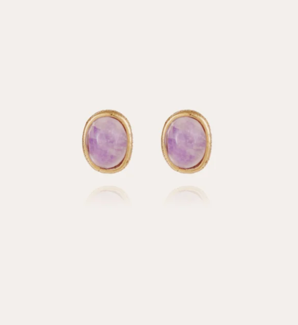 GAS BIJOUX - Boucles d'oreilles Ovo puce - Améthyste