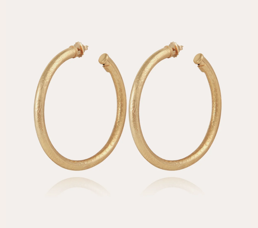 GAS BIJOUX - Boucles d'oreilles créoles Maori grand modèle dorées