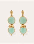 GAS BIJOUX - Boucles d'oreilles Sirena dorées - Amazonite