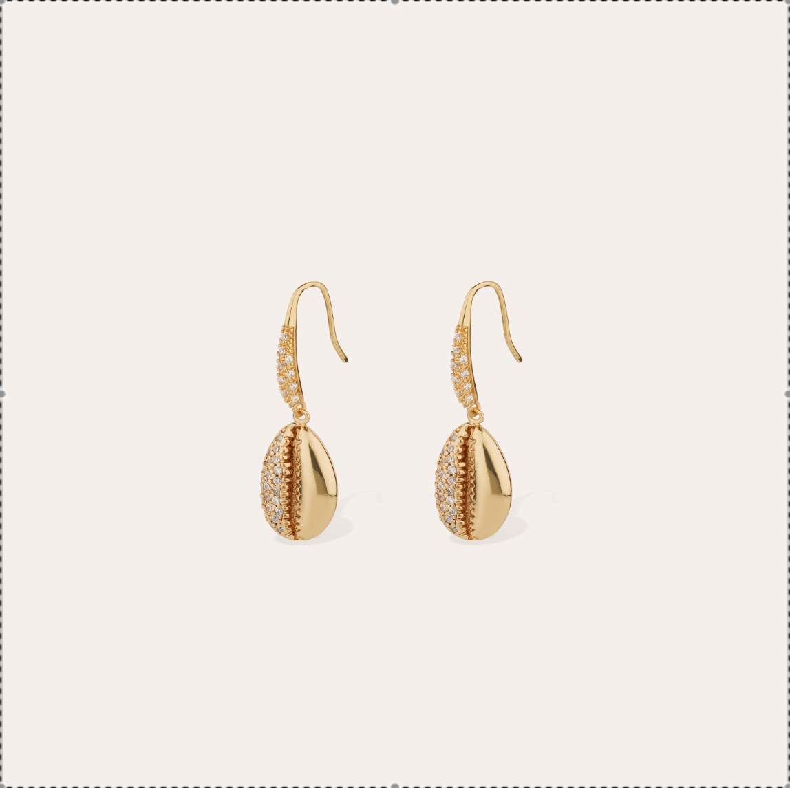 GAS BIJOUX - Boucles d'oreilles YAO COKI strass dorées à l'or fin
