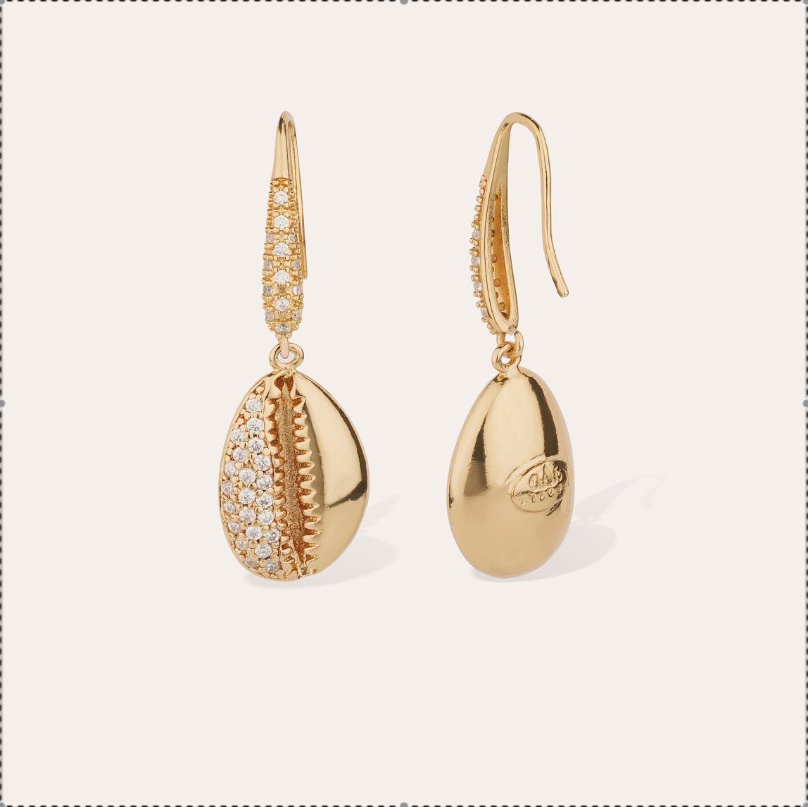 GAS BIJOUX - Boucles d'oreilles YAO COKI strass dorées à l'or fin
