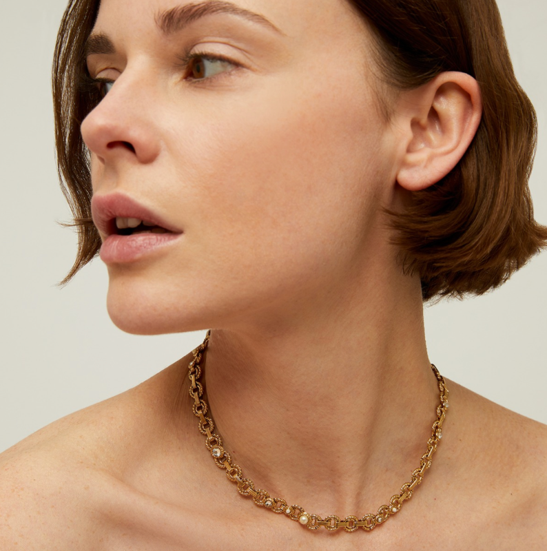 GAS BIJOUX - Collier MISTRAL doré - Strass