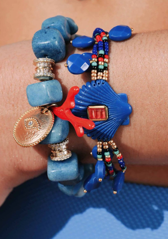 HIPANEMA - Bracelet Shelley bleu indigo