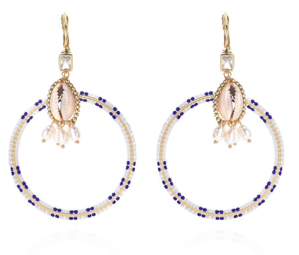 HIPANEMA - Boucles d'oreilles Recif Bleu