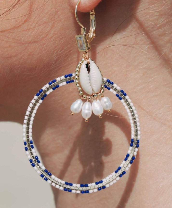 HIPANEMA - Boucles d'oreilles Recif Bleu
