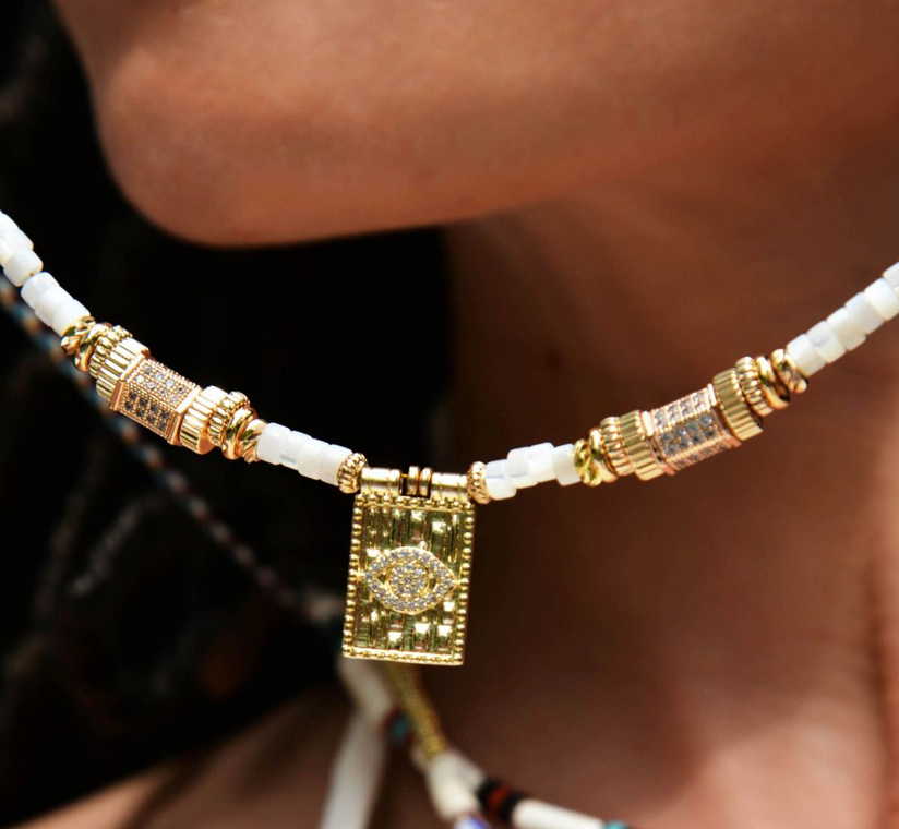 HIPANEMA - Collier Chamane Blanc