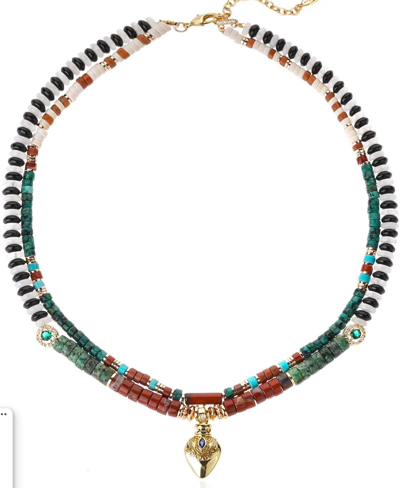 HIPANEMA - Collier Twinsy Blanc terre