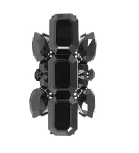 ON AURA TOUT VU - Bague Rania cristaux noirs