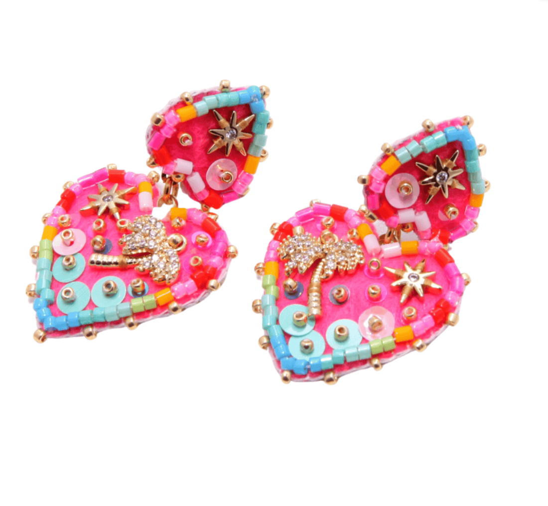 HYPNOCHIC - Boucles d'oreilles Palmier Rose