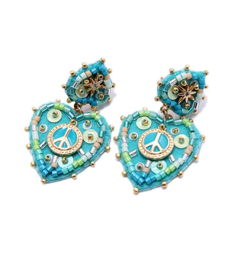 HYPNOCHIC - Boucles d'oreilles Peace Turquoise