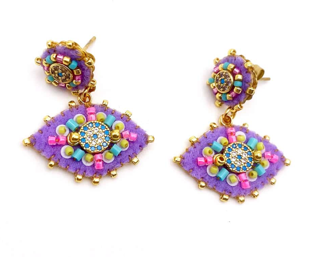 HYPNOCHIC - Boucles d'oreilles Eyes Parme