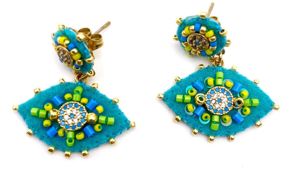 HYPNOCHIC - Boucles d'oreilles Eyes Turquoise