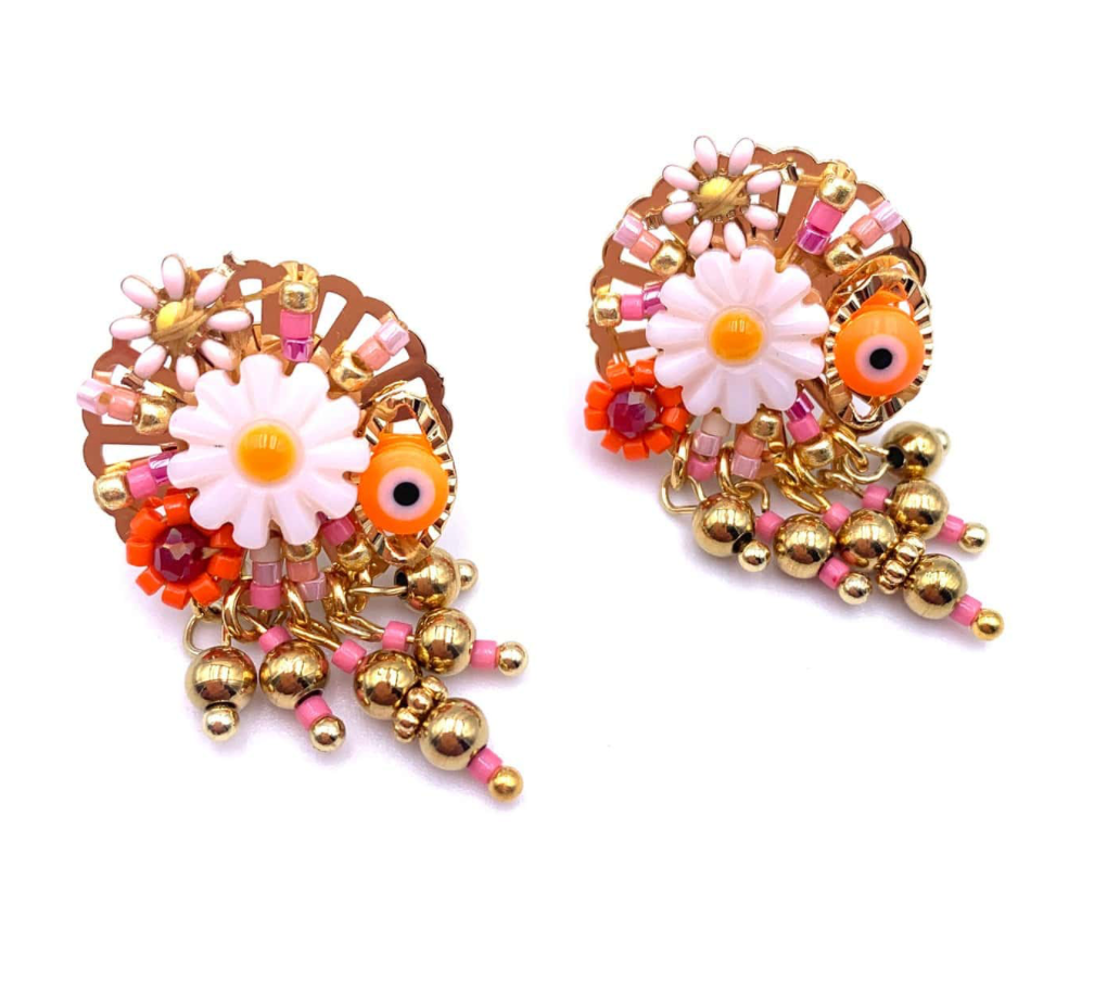 HYPNOCHIC - Boucles d'oreilles Baby Flora Rose
