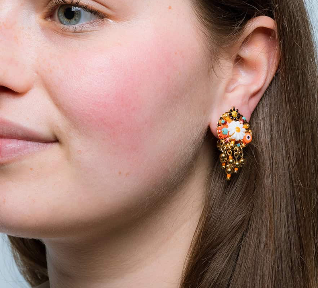 HYPNOCHIC - Boucles d'oreilles Baby Flora Rose