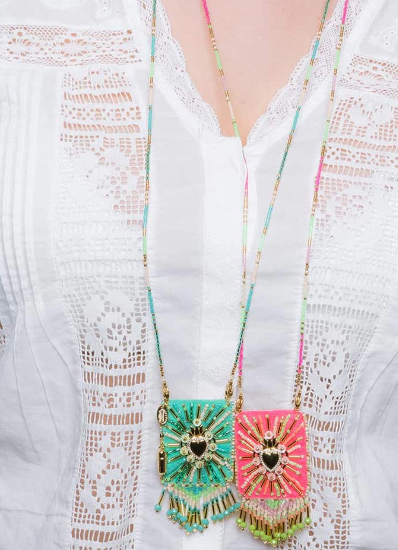 HYPNOCHIC - Collier pochette ex voto Marron