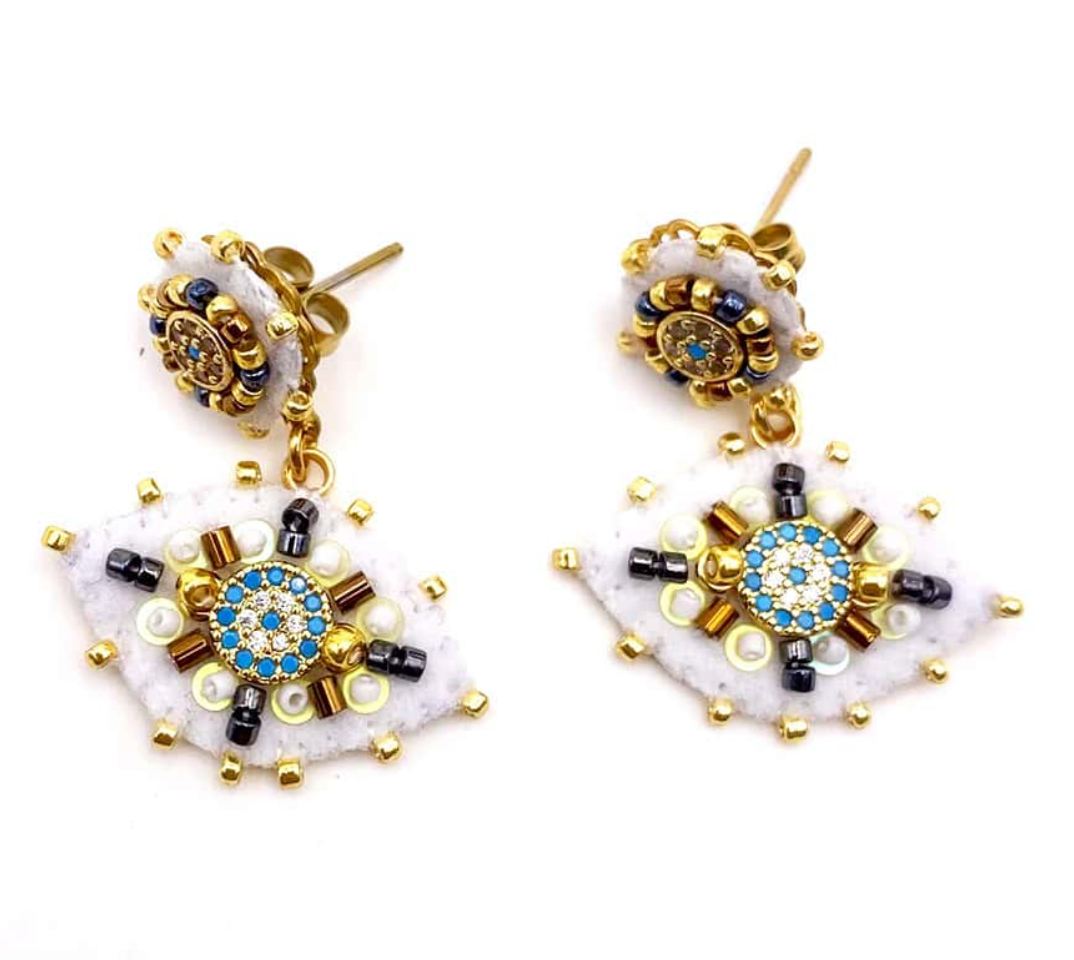 HYPNOCHIC - Boucles d'oreilles Eyes Blanc