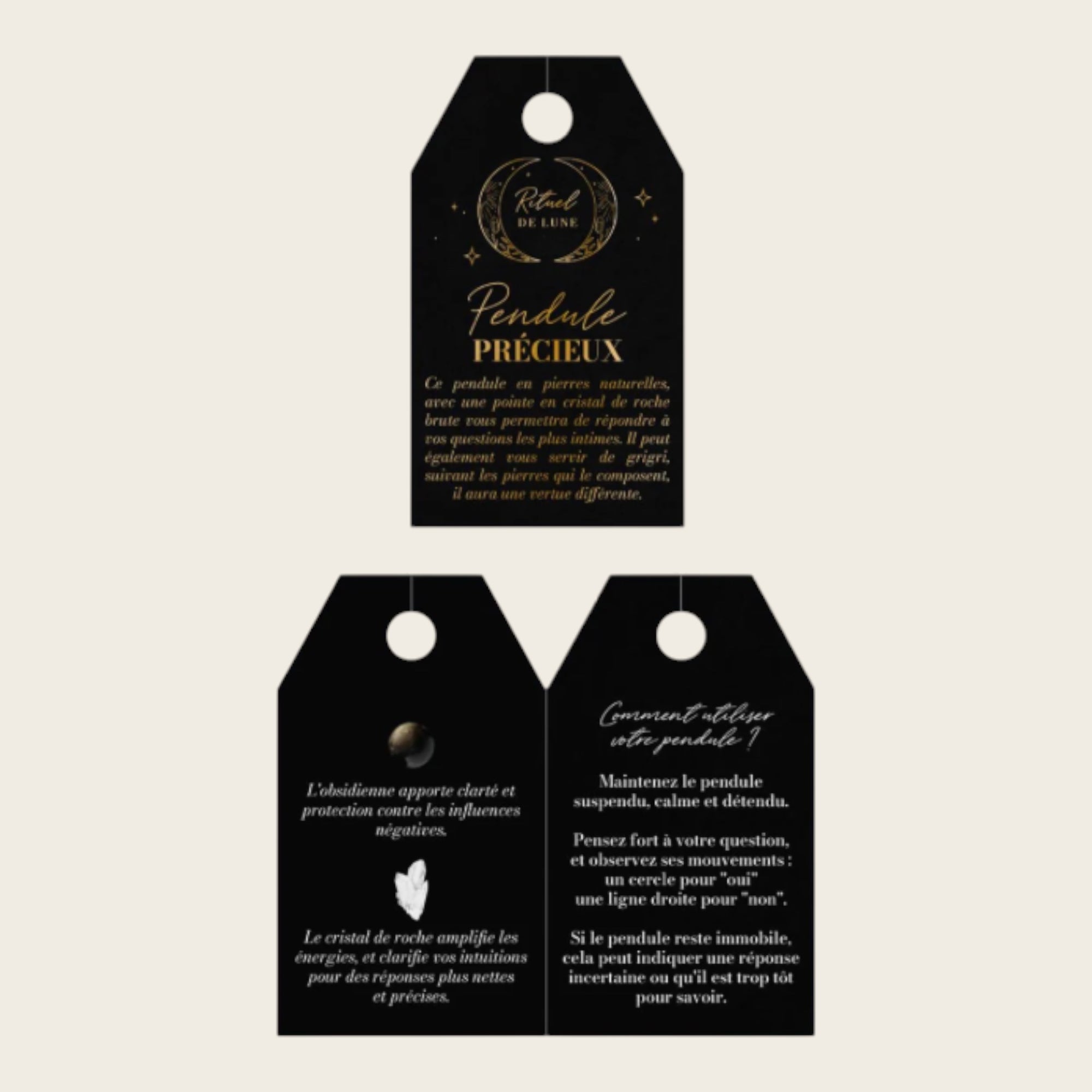 RITUEL DE LUNE - Pendule précieux - Obsidienne