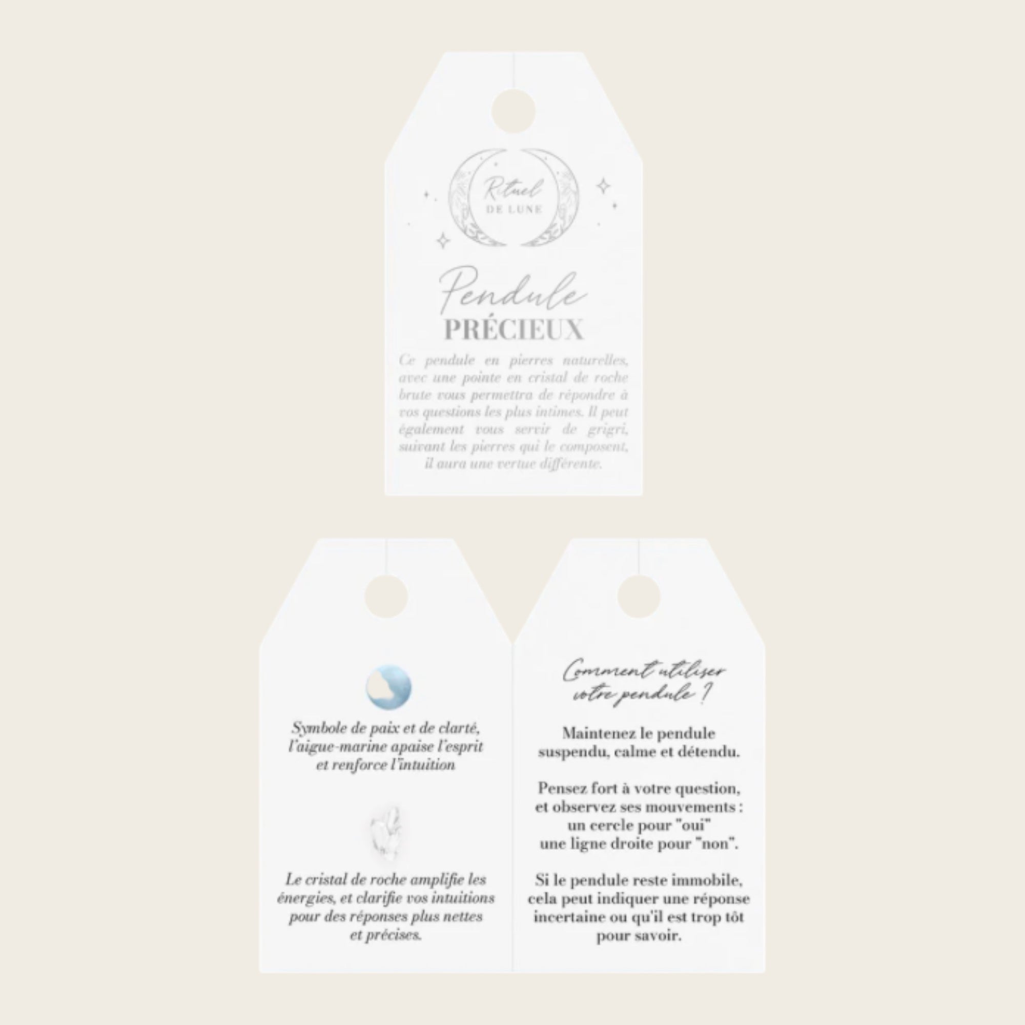RITUEL DE LUNE - Pendule précieux - Aigue Marine