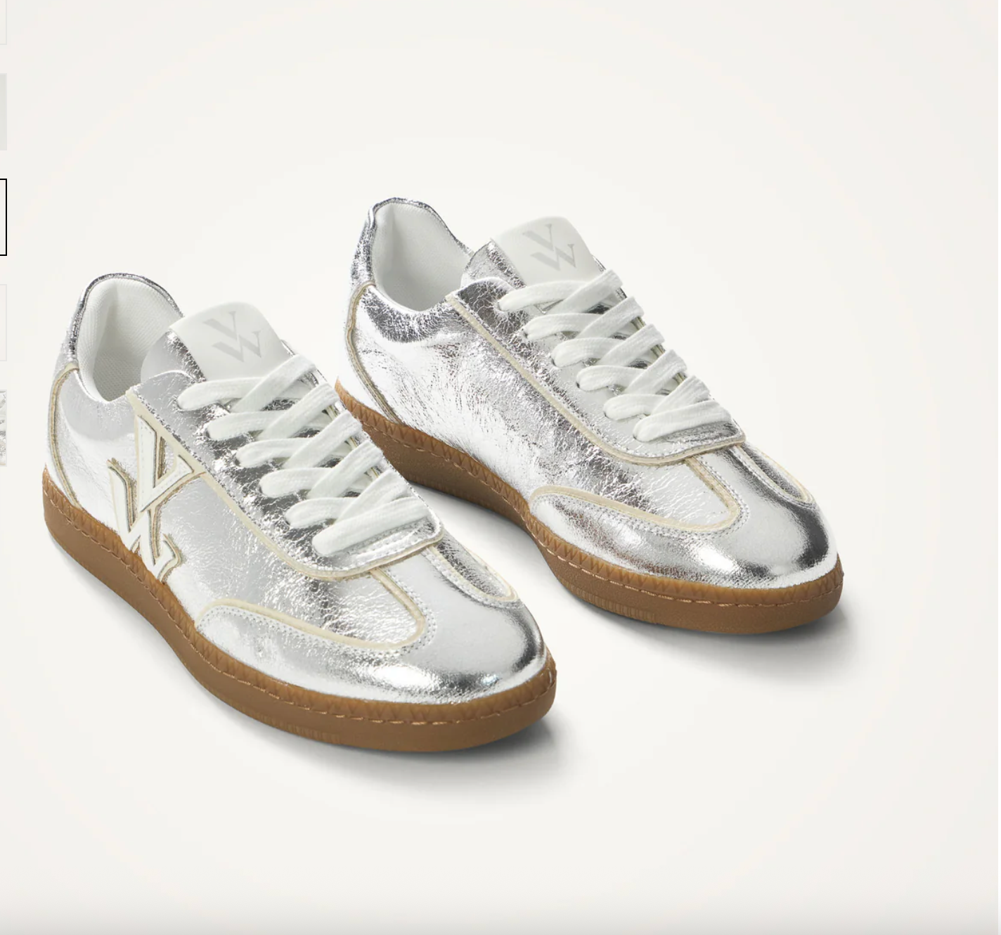 VANESSA WU - Baskets monogramme SARAH SILVER a semelle rétro
