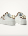 VANESSA WU - Baskets éclair XENIA BLANC ET OR a scratchs