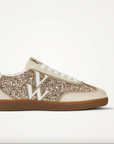 VANESSSA WU - Baskets monogramme SUZANNE OR ET BEIGE semelle rétro