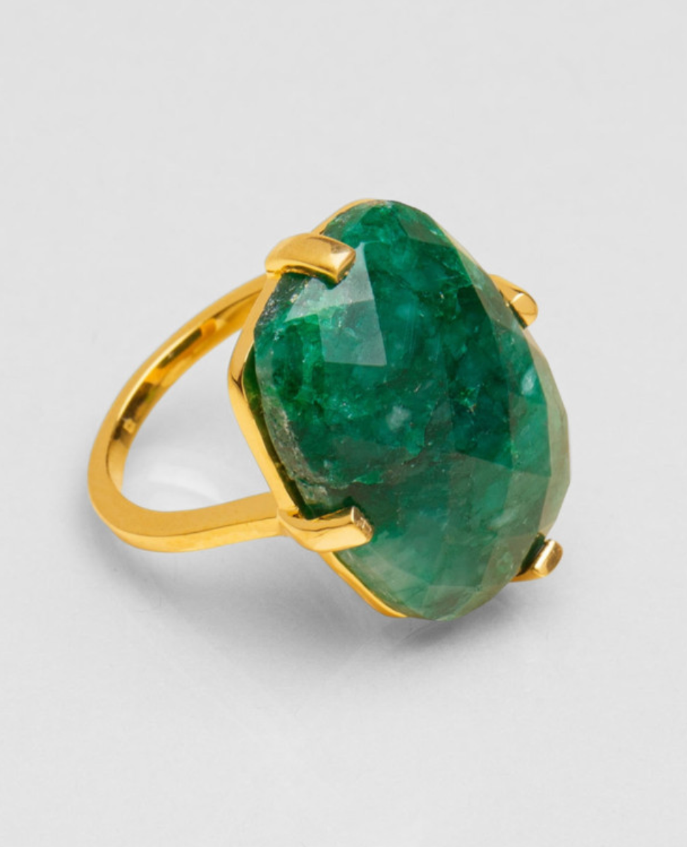 UNE A UNE - Bague RECTANGLE ÉMERAUDE