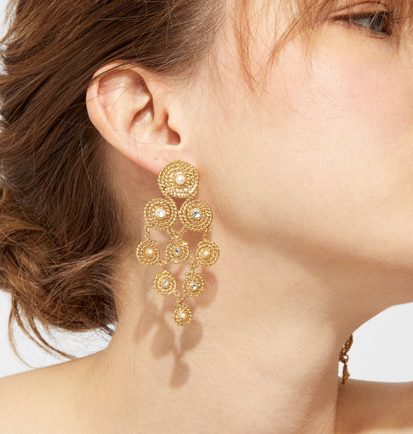 GAS BIJOUX - Boucles d'oreilles MISTRAL dorées à l'or fin grand modèle