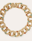 GAS BIJOUX - Collier MITSI doré à l'or fin - Cornaline- Perle d'eau douce et Amazonite