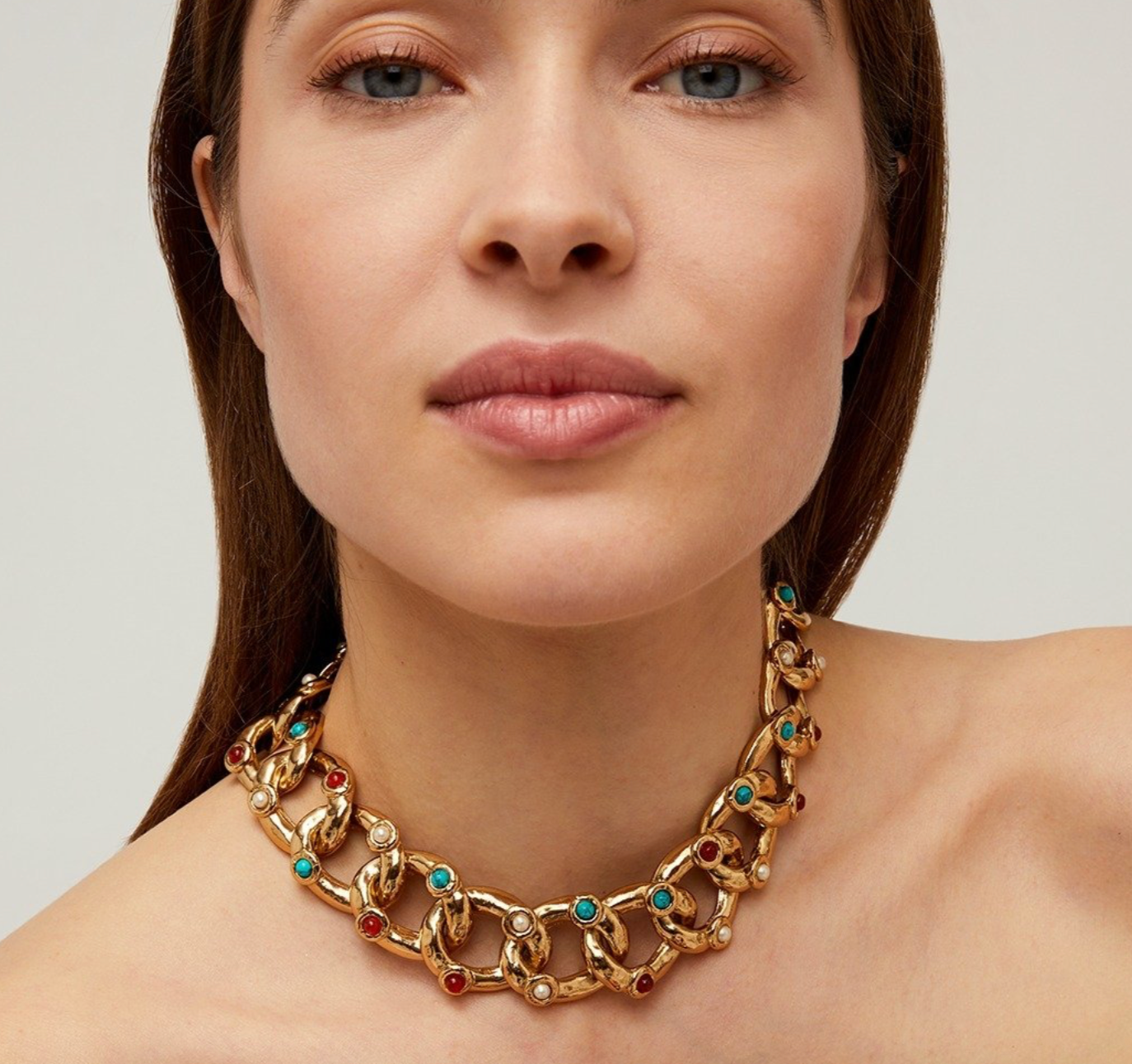 GAS BIJOUX - Collier MITSI doré à l'or fin - Cornaline- Perle d'eau douce et Amazonite